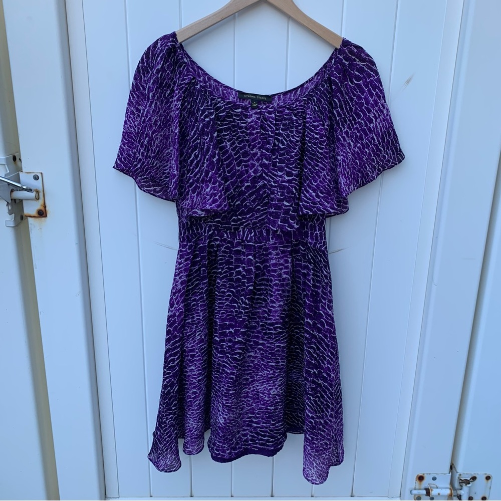 Black Label Cynthia Steffe Silk Purple Party Dress
